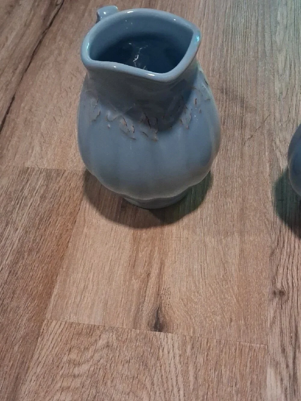 Longaberger Light Blue Stoneware Sugar Bowl And Creamer